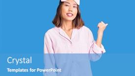  Presentation with face mask - Cool new theme with young-beautiful-chinese-girl-wearing backdrop and a teal colored foreground