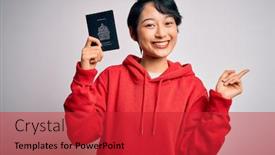  Presentation with tourist - Amazing slide set having young-beautiful-chinese-tourist-woman backdrop and a red colored foreground