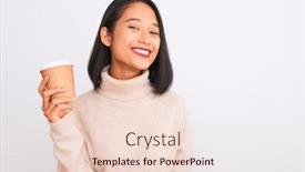  Presentation with drinking glass - Beautiful presentation featuring young-beautiful-chinese-woman-drinking backdrop and a lemonade colored foreground