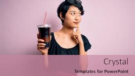  Presentation with chinese chinese - Audience pleasing slides consisting of young-beautiful-chinese-woman-drinking backdrop and a coral colored foreground