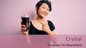  Presentation with chinese - Presentation theme enhanced with young-beautiful-chinese-woman-drinking background and a coral colored foreground