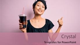  Presentation with chinese chinese - PPT layouts featuring young-beautiful-chinese-woman-drinking background and a coral colored foreground