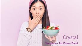  Presentation with chinese chinese - Amazing presentation theme having young-beautiful-chinese-woman-eating and a lemonade colored foreground