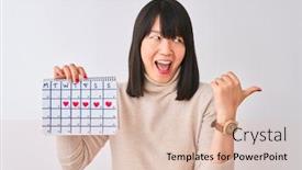  Presentation with chinese chinese - Audience pleasing PPT theme consisting of young-beautiful-chinese-woman-holding backdrop and a lemonade colored foreground