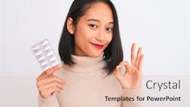  Presentation with chinese - Presentation theme featuring young-beautiful-chinese-woman-holding background and a lemonade colored foreground