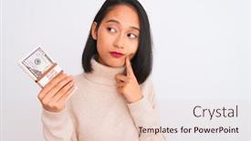  Presentation with chinese chinese - Beautiful slides featuring young-beautiful-chinese-woman-holding backdrop and a lemonade colored foreground