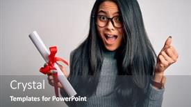  Presentation with chinese - Amazing slide deck having young-beautiful-chinese-woman-holding backdrop and a dark gray colored foreground