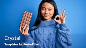  Presentation with chinese - PPT theme having young-beautiful-chinese-woman-holding background and a ocean colored foreground