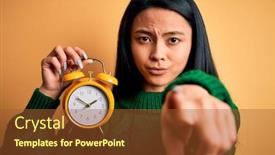  Presentation with vintage clock - Audience pleasing presentation consisting of young-beautiful-chinese-woman-holding backdrop and a red colored foreground