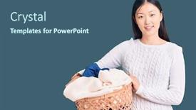  Presentation with chinese laundry - Slide deck consisting of young-beautiful-chinese-woman-holding background and a ocean colored foreground