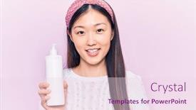  Presentation with lotion - Slide deck featuring young-beautiful-chinese-woman-holding background and a lemonade colored foreground