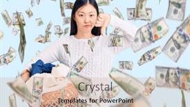  Presentation with chinese laundry - Cool new slide deck with young-beautiful-chinese-woman-holding backdrop and a soft green colored foreground