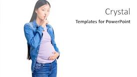  Presentation with pregnant woman - Colorful presentation enhanced with young-beautiful-chinese-woman-pregnant backdrop and a white colored foreground