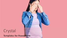  Presentation with beautiful tibet scenery in china - Colorful PPT theme enhanced with young-beautiful-chinese-woman-pregnant backdrop and a coral colored foreground