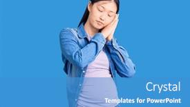  Presentation with sleeping baby - Colorful theme enhanced with young-beautiful-chinese-woman-pregnant backdrop and a teal colored foreground