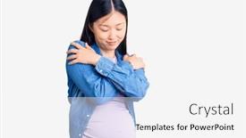  Presentation with confident love - Slides having young-beautiful-chinese-woman-pregnant background and a white colored foreground