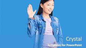  Presentation with pregnant woman - Amazing PPT layouts having young-beautiful-chinese-woman-pregnant backdrop and a teal colored foreground