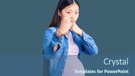  Presentation with angry baby - Amazing PPT theme having young-beautiful-chinese-woman-pregnant backdrop and a ocean colored foreground