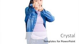  Presentation with angry baby - Amazing presentation having young-beautiful-chinese-woman-pregnant backdrop and a white colored foreground