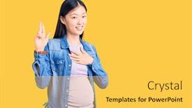  Presentation with pregnant woman - Slide set having young-beautiful-chinese-woman-pregnant background and a yellow colored foreground
