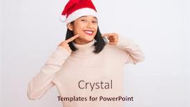  Presentation with fingers - Presentation theme consisting of young-beautiful-chinese-woman-wearing background and a lemonade colored foreground