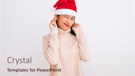  Presentation with christmas music - PPT theme consisting of young-beautiful-chinese-woman-wearing background and a lemonade colored foreground