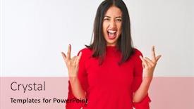  Presentation with star red - PPT theme consisting of young-beautiful-chinese-woman-wearing background and a red colored foreground