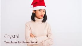  Presentation with white christmas - Audience pleasing slide deck consisting of young-beautiful-chinese-woman-wearing backdrop and a  colored foreground