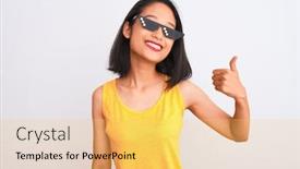  Presentation with beautiful tibet scenery in china - PPT theme featuring young-beautiful-chinese-woman-wearing background and a yellow colored foreground