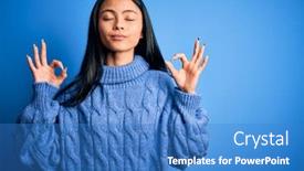  Presentation with blue eyes - Beautiful slide set featuring young-beautiful-chinese-woman-wearing backdrop and a teal colored foreground