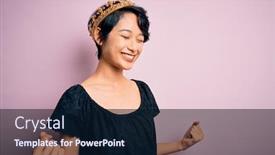  Presentation with king crown - Slides featuring young-beautiful-chinese-woman-wearing background and a wine colored foreground