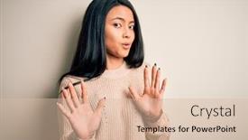  Presentation with forbidden - Presentation design enhanced with young-beautiful-chinese-woman-wearing background and a lemonade colored foreground