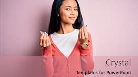  Presentation with pink business - Amazing PPT theme having young-beautiful-chinese-woman-wearing backdrop and a coral colored foreground