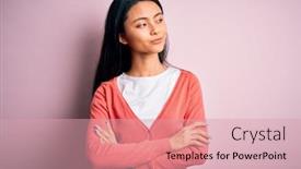  Presentation with chinese - Audience pleasing theme consisting of young-beautiful-chinese-woman-wearing backdrop and a coral colored foreground