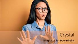  Presentation with forbidden - Amazing presentation theme having young-beautiful-chinese-woman-wearing backdrop and a coral colored foreground