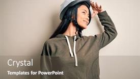  Presentation with far away - Slide deck enhanced with young-beautiful-chinese-woman-wearing background and a gray colored foreground