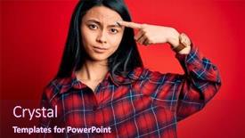  Presentation with acne - Cool new PPT layouts with young-beautiful-chinese-woman-wearing backdrop and a tawny brown colored foreground