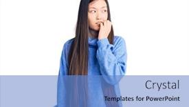  Presentation with chinese - Slide set consisting of young-beautiful-chinese-woman-wearing background and a teal colored foreground