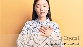  Presentation with chinese chinese - Cool new PPT layouts with young-beautiful-chinese-woman-wearing backdrop and a blonde colored foreground