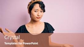  Presentation with king crown - Cool new theme with young-beautiful-chinese-woman-wearing backdrop and a coral colored foreground