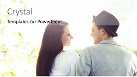  Presentation with relationship - Slides featuring young beautiful couple having a date in the park love relationship dating concept background and a white colored foreground