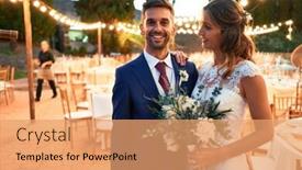  Presentation with married couple - Slide deck having young-beautiful-couple-smiling-happy background and a coral colored foreground