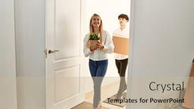  Presentation with young happy couple - Slides enhanced with young-beautiful-couple-smiling-happy background and a soft green colored foreground