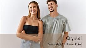  Presentation with together - PPT layouts with young-beautiful-couple-standing-together background and a  colored foreground