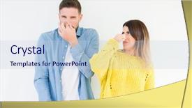  Presentation with breath - Audience pleasing PPT theme consisting of young beautiful couple togheter backdrop and a lemonade colored foreground