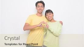  Presentation with love heart - Amazing presentation theme having young-beautiful-couple-wearing-shirt backdrop and a blonde colored foreground