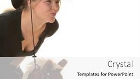 Presentation with cowgirl - Cool new presentation theme with young-beautiful-cowgirl-jockey-race backdrop and a white colored foreground
