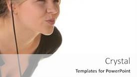  Presentation with cowgirl - Presentation enhanced with young-beautiful-cowgirl-jockey-race background and a white colored foreground