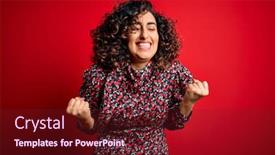  Presentation with red floral - Beautiful presentation theme featuring young-beautiful-curly-arab-woman backdrop and a tawny brown colored foreground