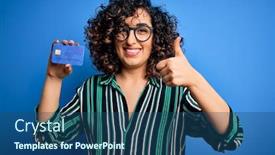  Presentation with payment - Slides consisting of young-beautiful-curly-arab-woman background and a ocean colored foreground